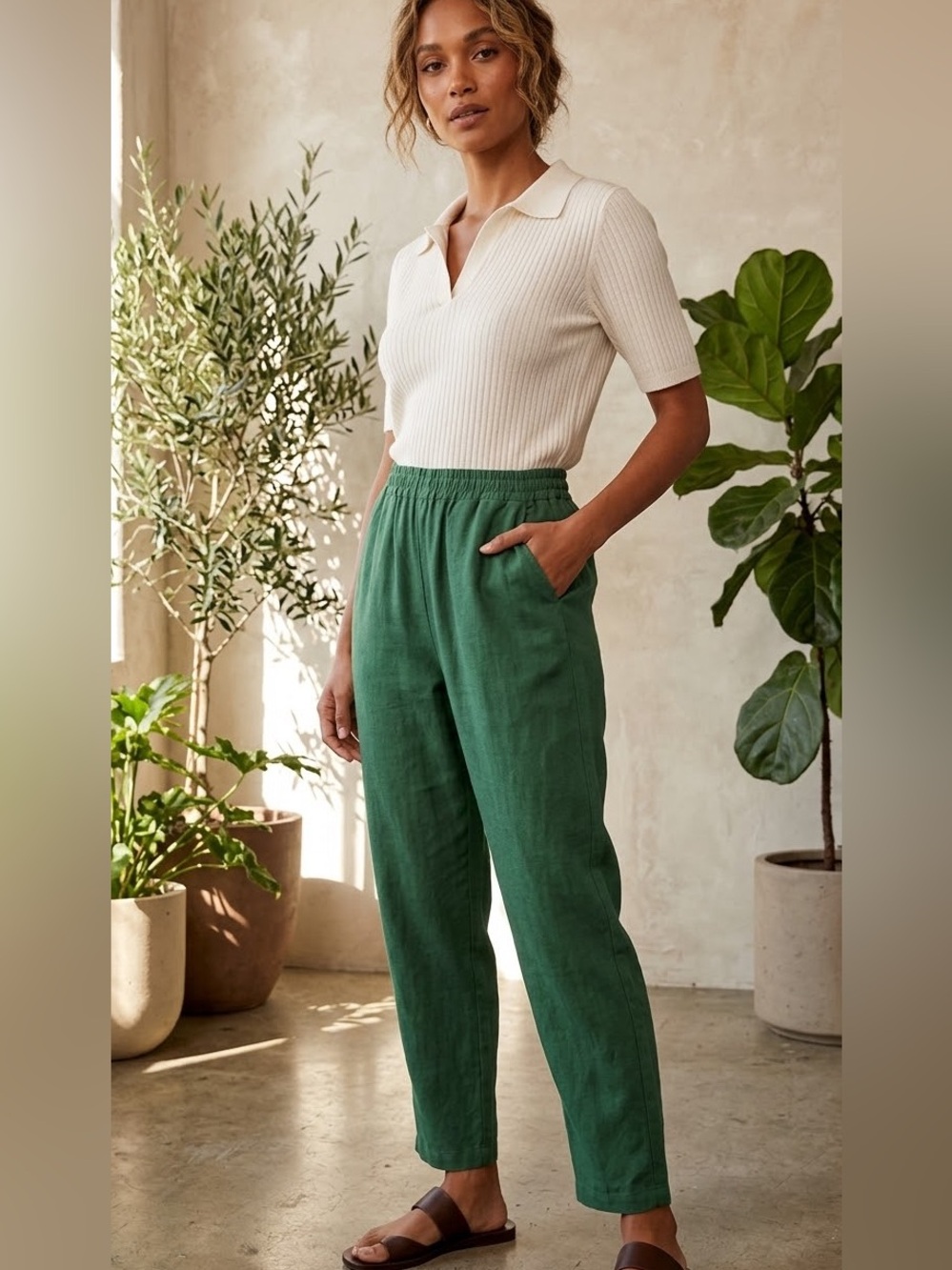RVCA Women’s New Yume Green Beach Pants Size S